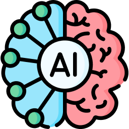 a brain with text AI in middle